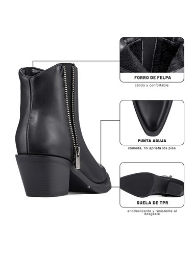BOTIN TACO MUJER CASUAL PU WEIDE CZY651 - 2