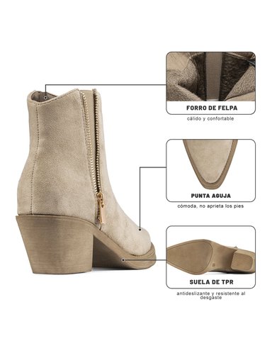 BOTIN TACO MUJER CASUAL PU WEIDE CZY651 - 2