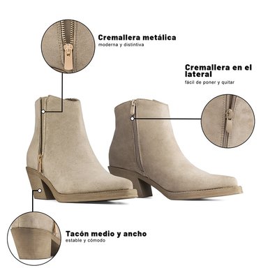 BOTIN TACO MUJER CASUAL PU WEIDE CZY651 - 10