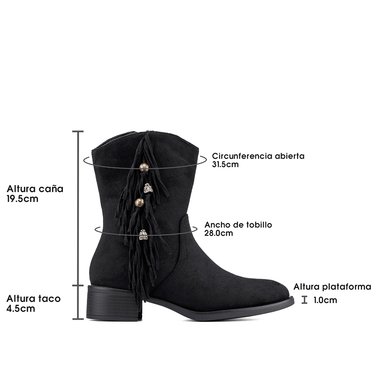 BOTIN TACO MUJER CASUAL PU TEXTIL WEIDE DH91 - 7
