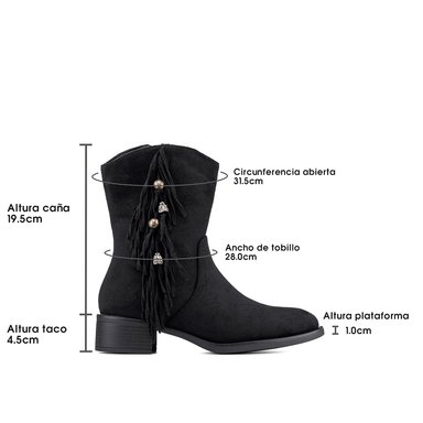 BOTIN TACO MUJER CASUAL PU TEXTIL WEIDE DH91 - 7