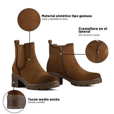 BOTIN TACO MUJER OUTDOOR PU TEXTIL WEIDE ZS81 - 8