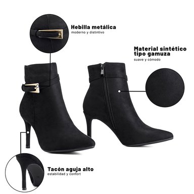 BOTIN TACO ALTO MUJER CASUAL PU TEXTIL WEIDE HX530 - 8