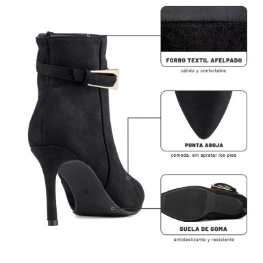 BOTIN TACO ALTO MUJER CASUAL PU TEXTIL WEIDE HX530 - 9