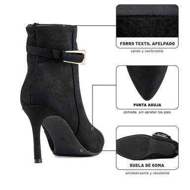 BOTIN TACO ALTO MUJER CASUAL PU TEXTIL WEIDE HX530 - 9