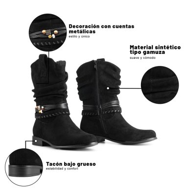 BOTA TACO MUJER OUTDOOR PU TEXTIL WEIDE HX533 - 8