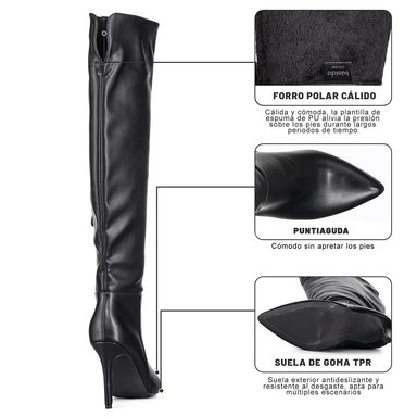 BOTAS LARGAS MUJER ECO CUERO DE MODA CLASICO WEIDE CZY600 - 8