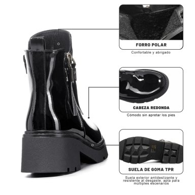 BOTIN CASUAL MUJER PU COMODO VINTAGE WEIDE ZS65B - 9