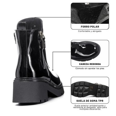 BOTIN CASUAL MUJER PU COMODO VINTAGE WEIDE ZS65B - 9