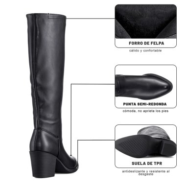 BOTA TACO MUJER CASUAL PU WEIDE CZY658 - 2