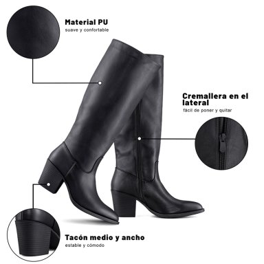 BOTA TACO MUJER CASUAL PU WEIDE CZY658 - 10