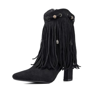 BOTA TACO MUJER CASUAL ESTILO VAQUERO FLECOS WEIDE DH90 - 3