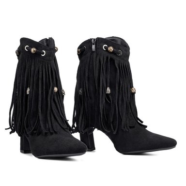 BOTA TACO MUJER CASUAL ESTILO VAQUERO FLECOS WEIDE DH90 - 6