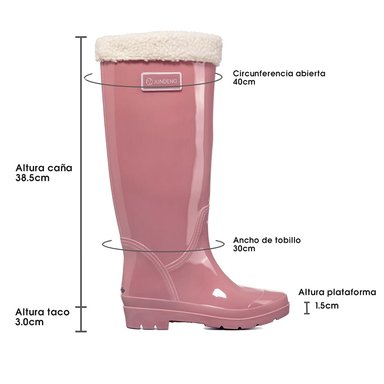 BOTA DE AGUA MUJER PVC IMPERMEABLE WEIDE GH162 - 5
