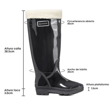 BOTA DE AGUA MUJER PVC IMPERMEABLE WEIDE GH162 - 5