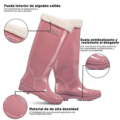 BOTA DE AGUA MUJER PVC IMPERMEABLE WEIDE GH162 - 6