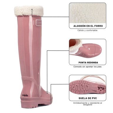 BOTA DE AGUA MUJER PVC IMPERMEABLE WEIDE GH162 - 7