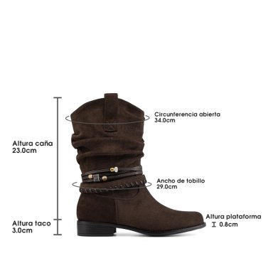 BOTA TACO MUJER OUTDOOR PU TEXTIL WEIDE HX533 - 7