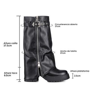 BOTAS LARGAS MUJER DE MODA ECO CUERO VINTAGE WEIDE CZY603 - 7