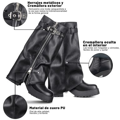 BOTAS LARGAS MUJER DE MODA ECO CUERO VINTAGE WEIDE CZY603 - 8