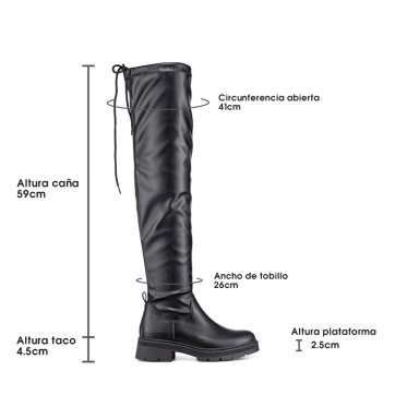 BOTA LARGA CASUAL MUJER ECO CUERO PLATAFORMA MODA WEIDE ZS69 - 7