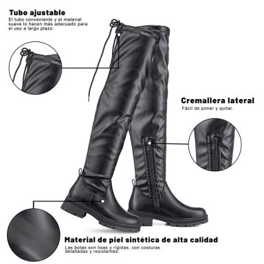 BOTA LARGA CASUAL MUJER ECO CUERO PLATAFORMA MODA WEIDE ZS69 - 8
