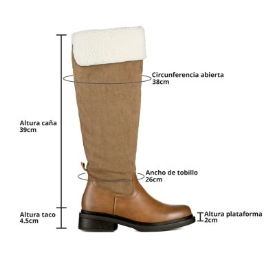 BOTA LARGA MUJER MODA GAMUZA CON FELPA VINTAGE WEIDE CZY601 - 8