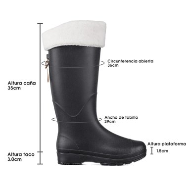 BOTA DE AGUA MUJER PVC IMPERMEABLE CASUAL COMODO WEIDE GH160 - 6