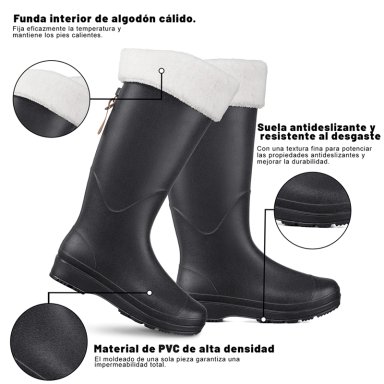 BOTA DE AGUA MUJER PVC IMPERMEABLE CASUAL COMODO WEIDE GH160 - 7