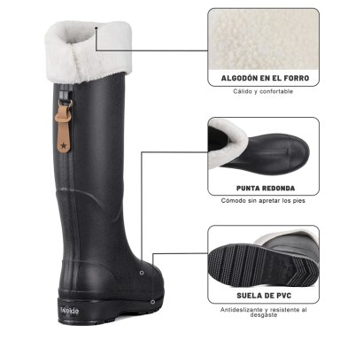 BOTA DE AGUA MUJER PVC IMPERMEABLE CASUAL COMODO WEIDE GH160 - 8