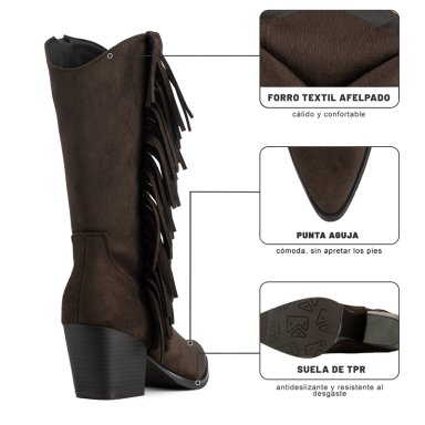 BOTA TACO MUJER OUTDOOR PU TEXTIL WEIDE HX535 - 8