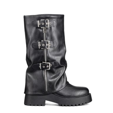 BOTAS LARGAS CASUAL NEGRO DE MODA MUJER WEIDE RQ80 - 1