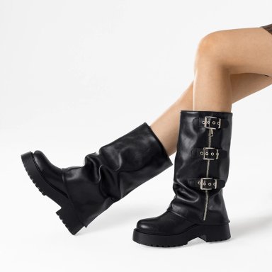 BOTAS LARGAS CASUAL NEGRO DE MODA MUJER WEIDE RQ80 - 2