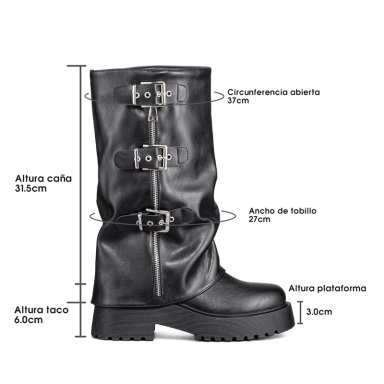 BOTAS LARGAS CASUAL NEGRO DE MODA MUJER WEIDE RQ80 - 7