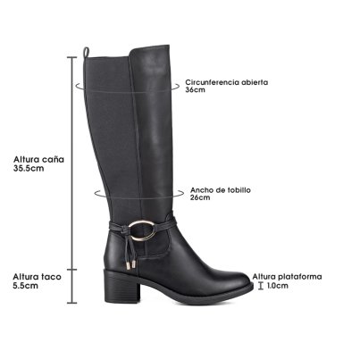 BOTA LARGA MUJER CASUAL PUTACON GRUESO WEIDE ZS71 - 6