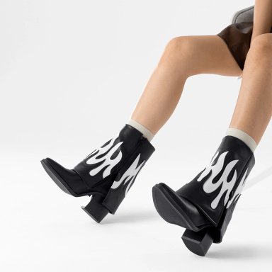BOTAS LARGAS MUJER ECO CUERO DE MODA TACO ALTO WEIDE DH83 - 2