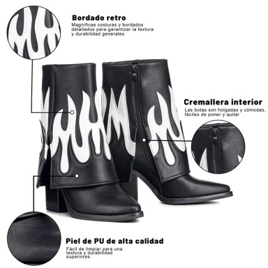 BOTAS LARGAS MUJER ECO CUERO DE MODA TACO ALTO WEIDE DH83 - 7