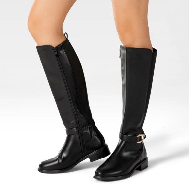 BOTA LARGA MUJER CASUAL PU MODA CLASICO WEIDE ZS70 - 3