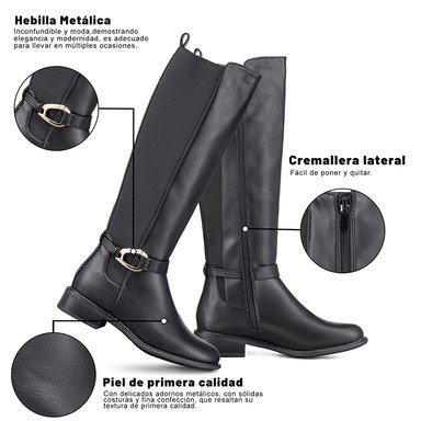 BOTA LARGA MUJER CASUAL PU MODA CLASICO WEIDE ZS70 - 8