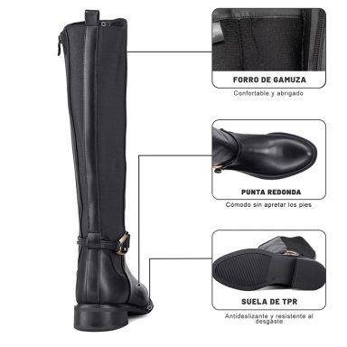 BOTA LARGA MUJER CASUAL PU MODA CLASICO WEIDE ZS70 - 9