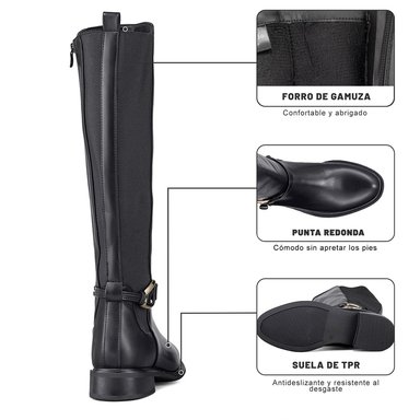 BOTA LARGA MUJER CASUAL PU MODA CLASICO WEIDE ZS70 - 9
