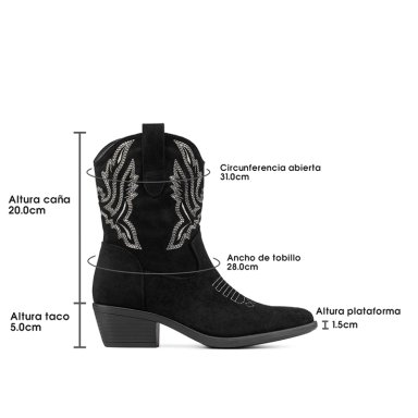 BOTA TACO MUJER ESTILO VAQUERO WEIDE CZY650 - 8
