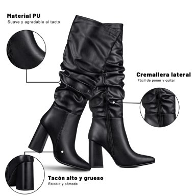 BOTA TACO MUJER CASUAL PU WEIDE CZY633 - 7