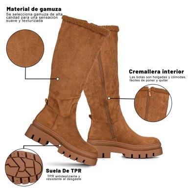 BOTAS LARGAS MUJER CASUAL MODA GAMUZA PLATAFORMA WEIDE HX511 - 8