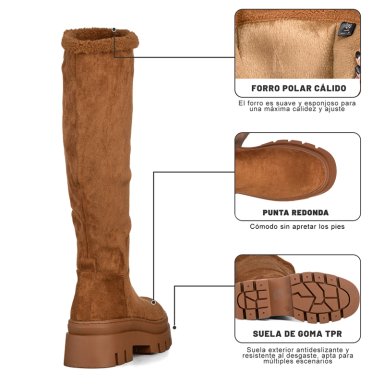 BOTAS LARGAS MUJER CASUAL MODA GAMUZA PLATAFORMA WEIDE HX511 - 9