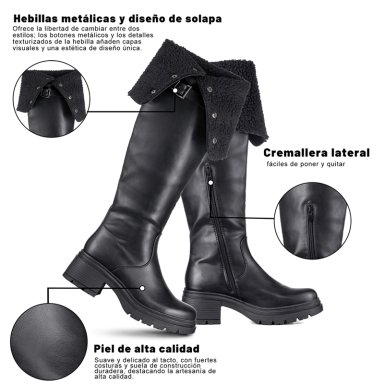 BOTAS LARGAS MUJER DE MODA COMODO TACON GRUESO WEIDE CZY615 - 8