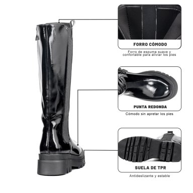 BOTAS LARGAS MUJER ECO CUERO PLATAFORMA DE MODA WEIDE DH88 - 8