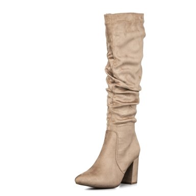 BOTAS LARGAS MUJER CASUAL PU TEXIL TACON GRUESO WEIDE HX512 - 1