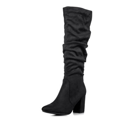 BOTAS LARGAS MUJER CASUAL PU TEXIL TACON GRUESO WEIDE HX512 - 1