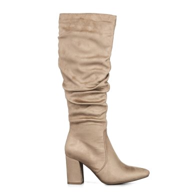 BOTAS LARGAS MUJER CASUAL PU TEXIL TACON GRUESO WEIDE HX512 - 5